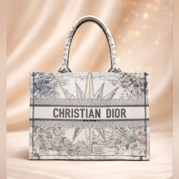 Dior Handbags - Authentic Christian Dior Book Tote Canvas Cream Luxury Designer